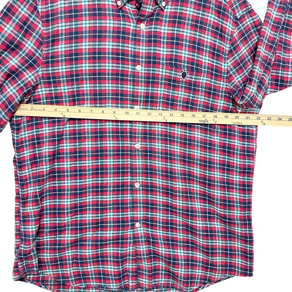 Simply Southern Men's Red Navy Plaid Flannel  Button Down‎ Shirt XL Cotton Layer - Picture 3 of 10